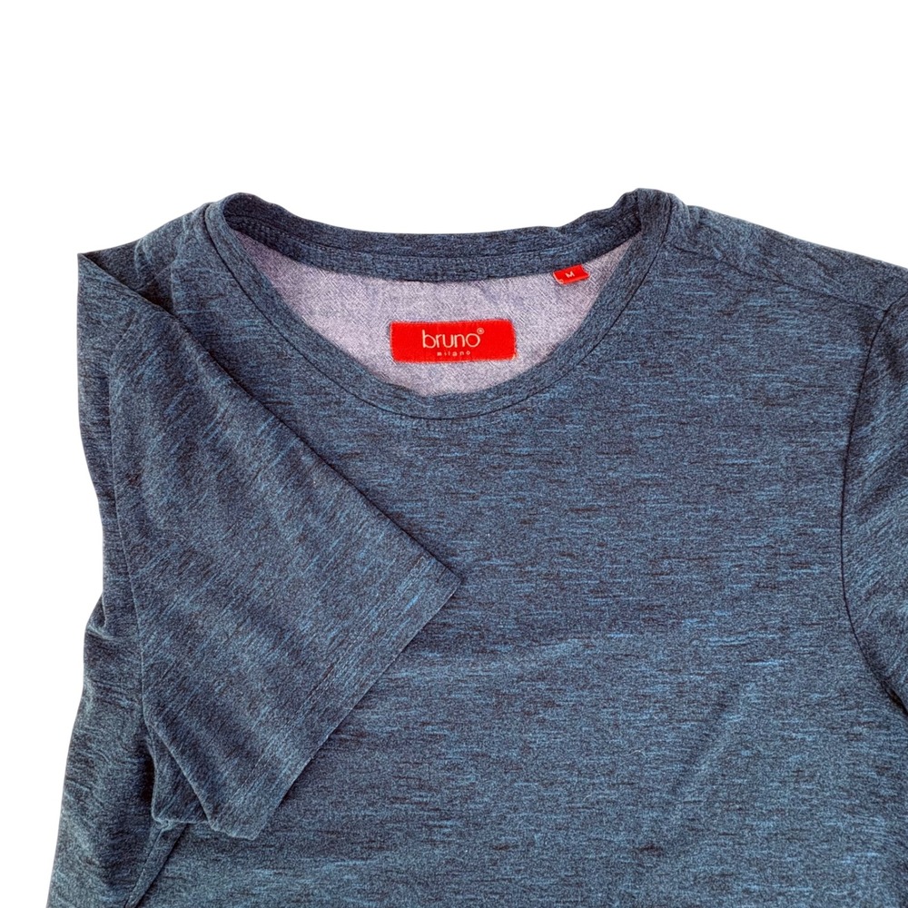 Bruno Milano Mens Heather Blue Short Sleeve Crew Neck T-Shirt Size Medium